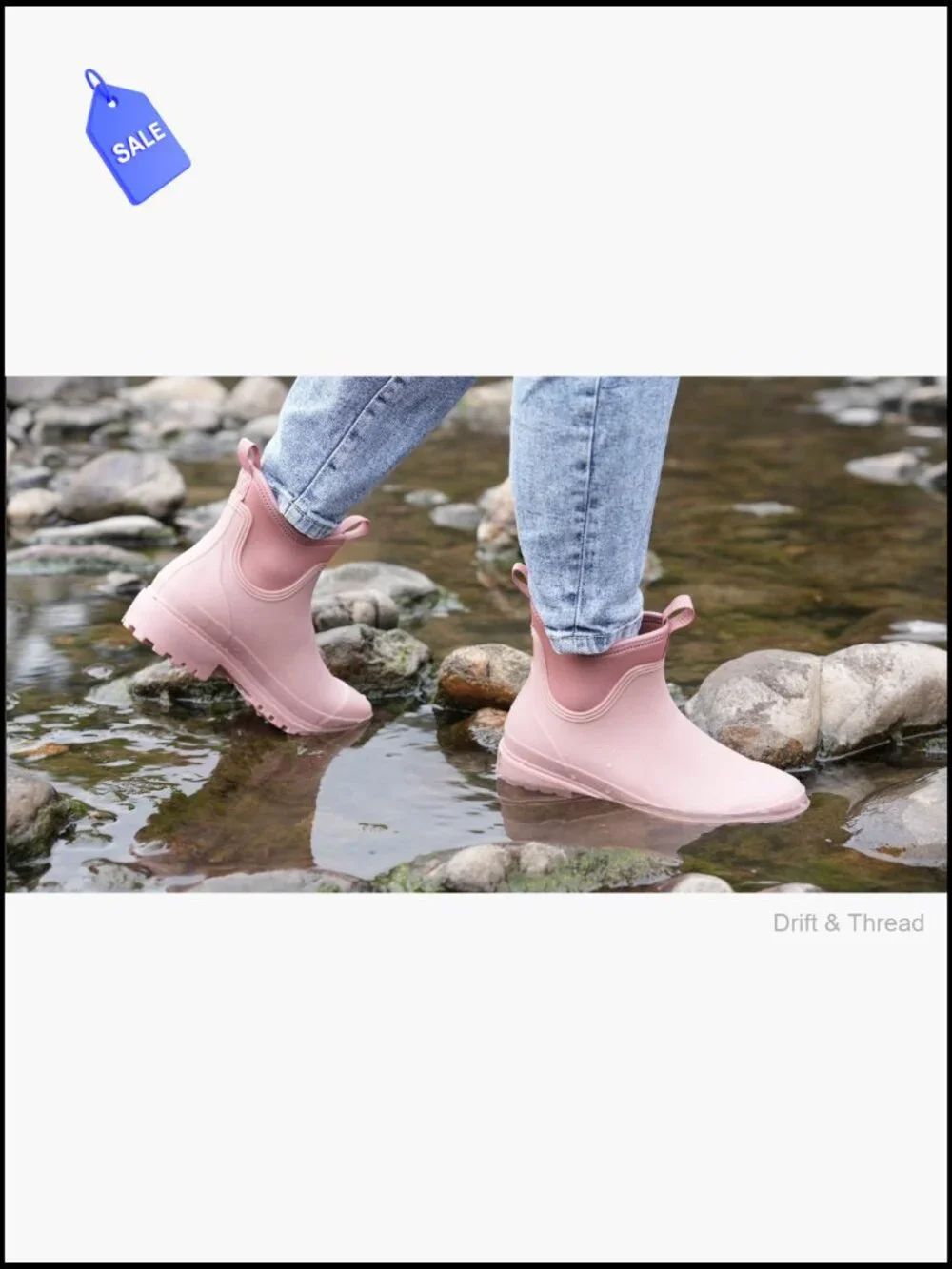 Women's Waterproof Chelsea Ankle Rain Boots - Slip On Rubber Garden Boots